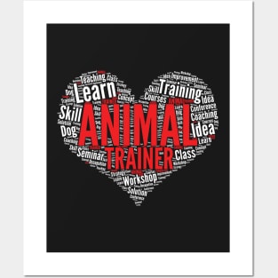 Animal Trainer Heart Shape Word Cloud Funny Pet Training print Posters and Art